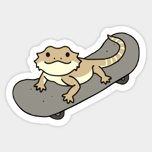 Funny Bearded Dragon On Skateboard Cute Pet Lizard Lover Sticker